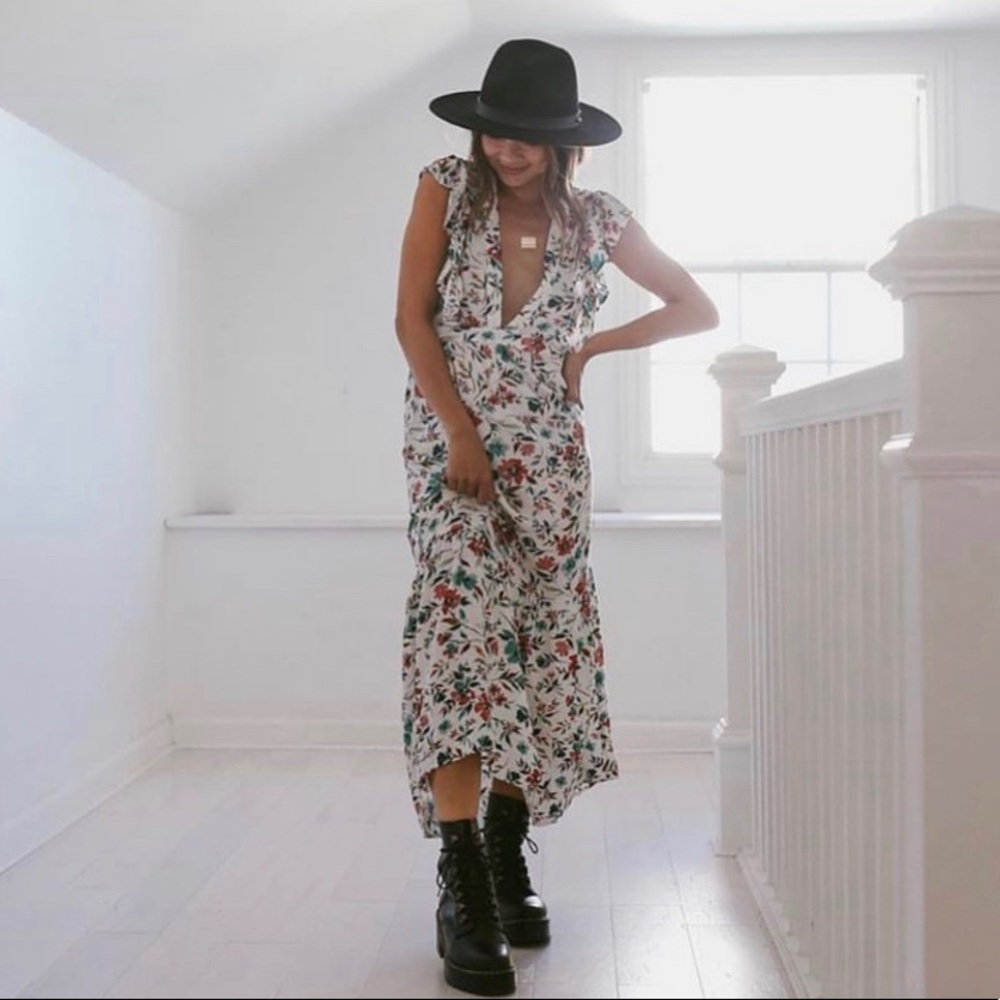 Deep Floral Summer Maxi - Picture 2 of 3
